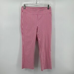 J. McLaughlin Preppy Barbiecore 50s Pin-Up Retro Pink&White Leggings Sz6